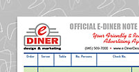 Official e-Diner Notepad